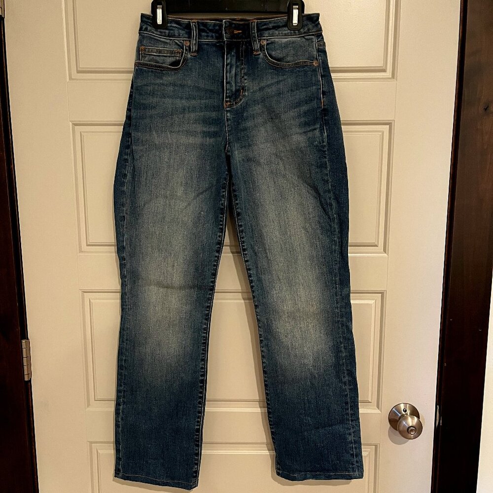 Lands End Womens Jeans Mid Rise Curvy Straight Leg Jean US 4
